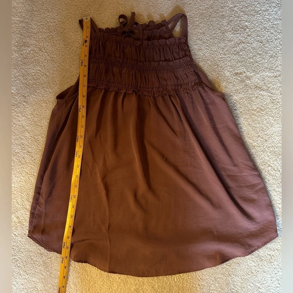 Maurice’s Small Dusty Rose Ruffle Key Hole Tie back Tank NWT - Picture 7 of 9